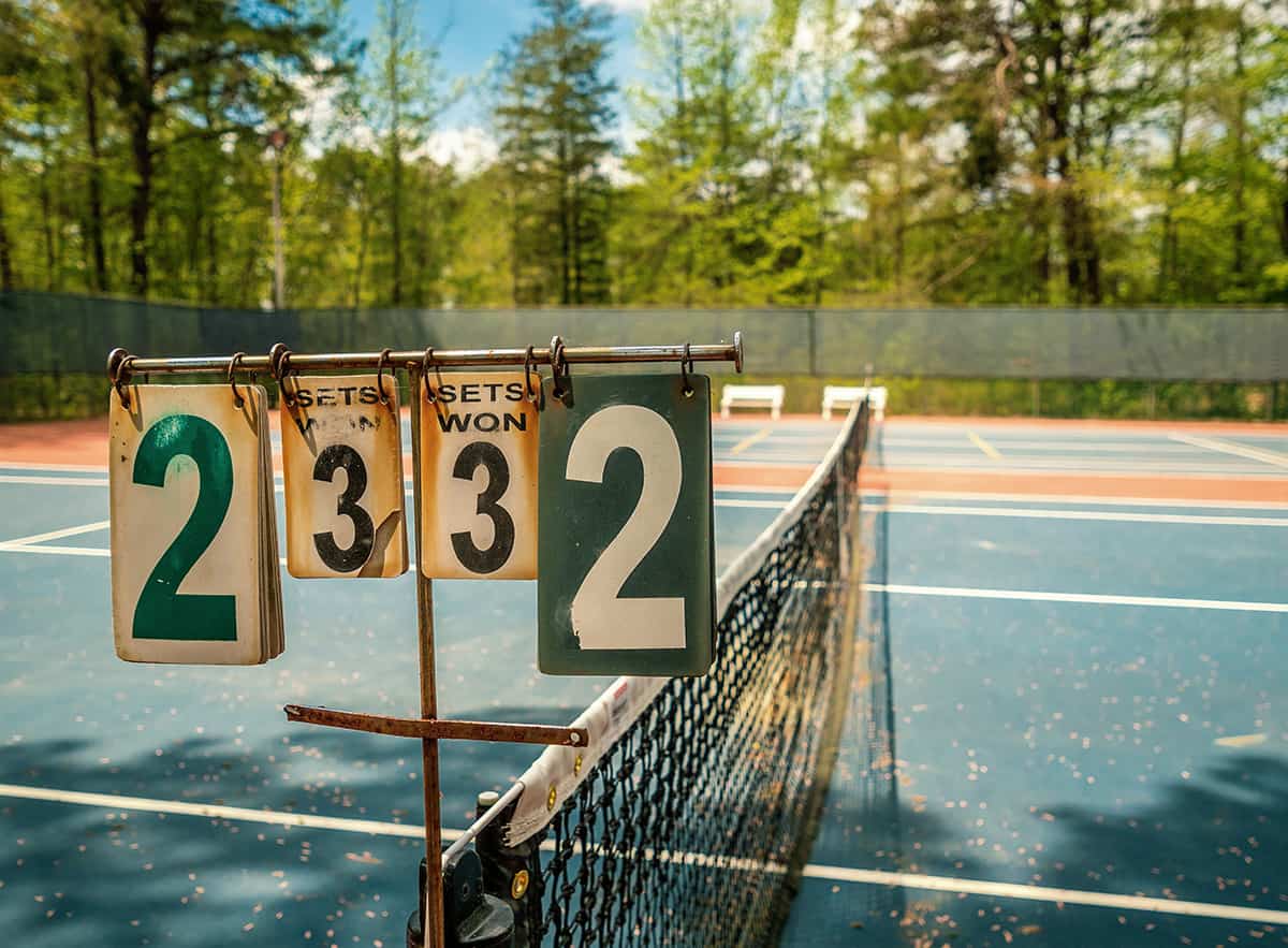 Close up of a tennis score board