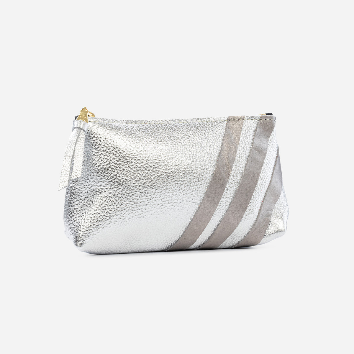 Bree Small Leather Pouch Platinum & Graphite