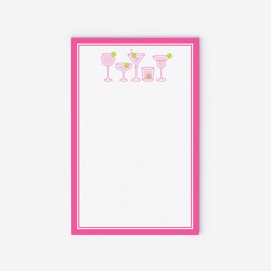 Tennis Notepads Pink Cocktails 8.5 x 5.5