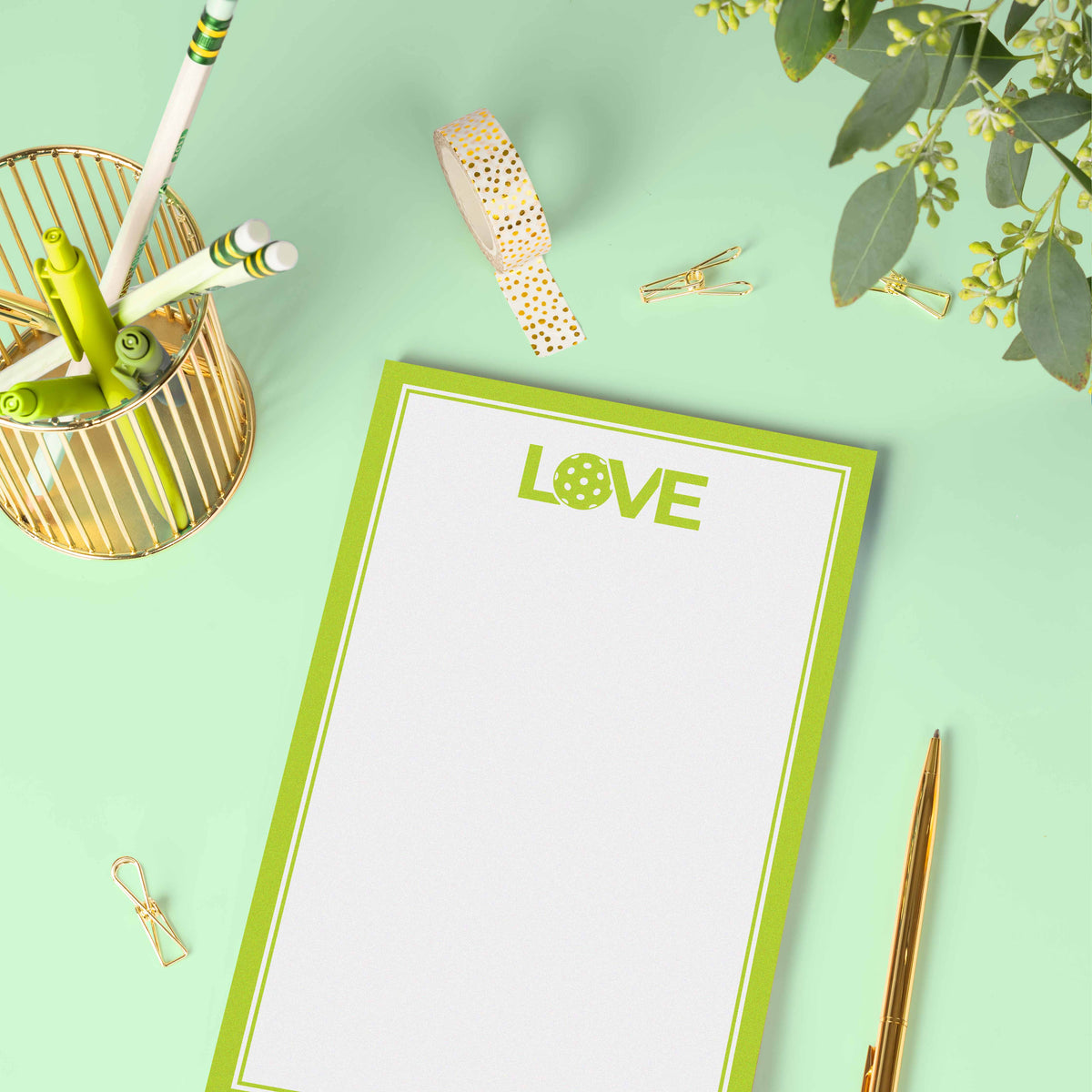 Pickleball Notepads Lime Pickleball 8.5 x 5.5