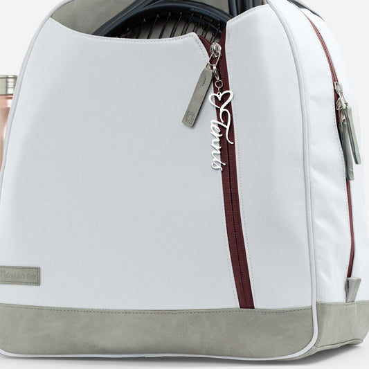 Tennis Bag Zipper Pull Charm Heart .Tennis