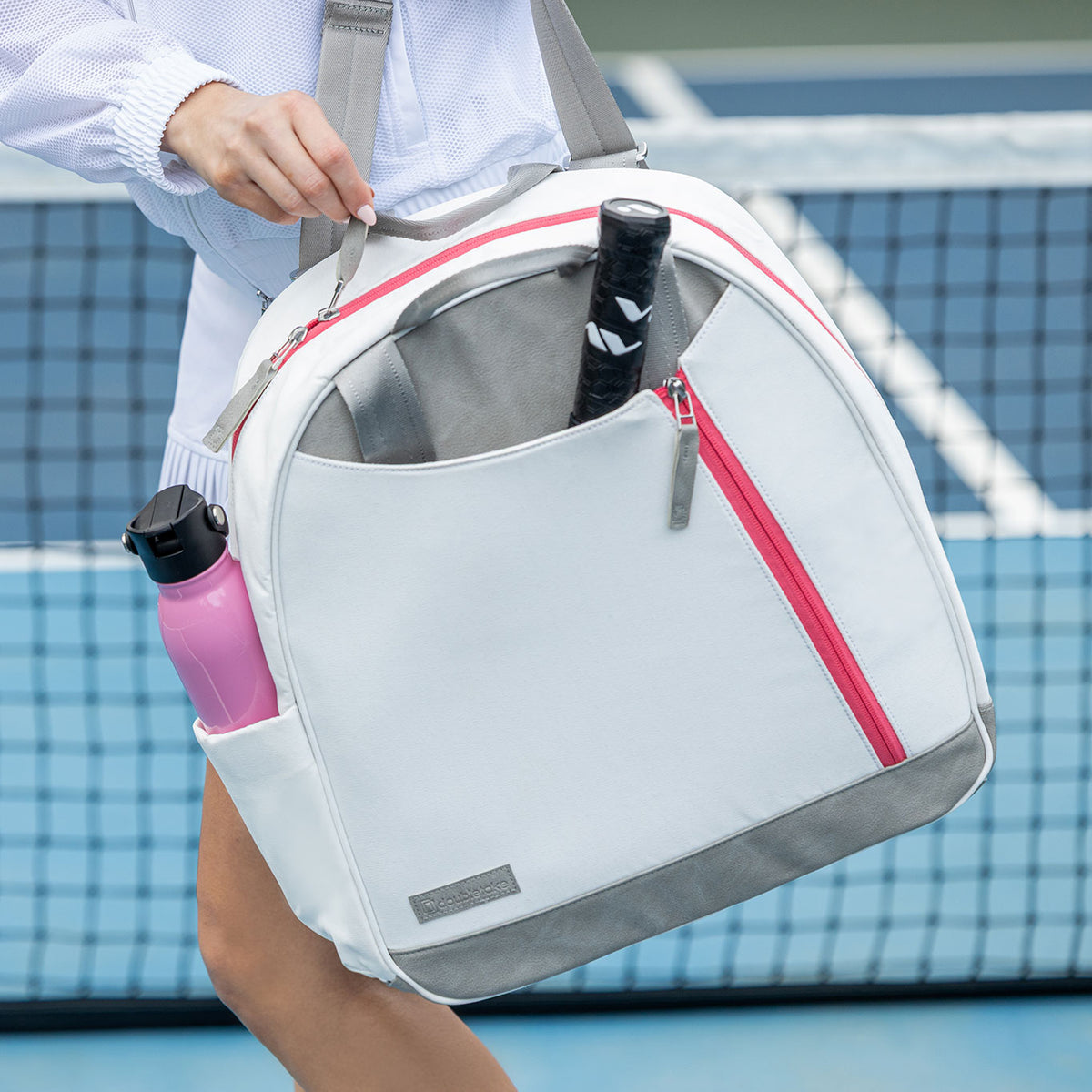Melbie Junior Tennis Backpack / Tote Dove White & Watermelon