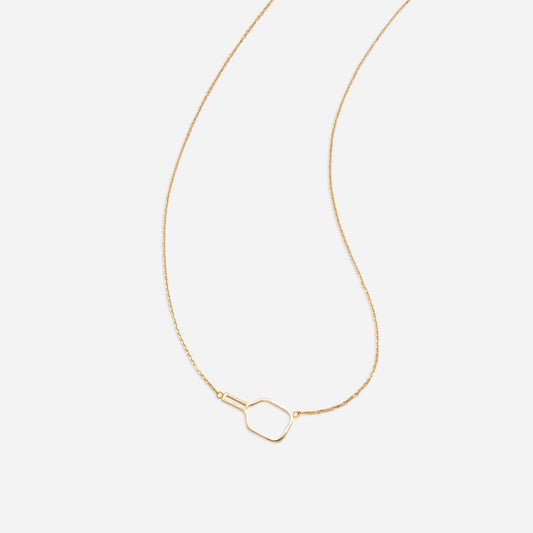 Pickleball Paddle Necklace Gold