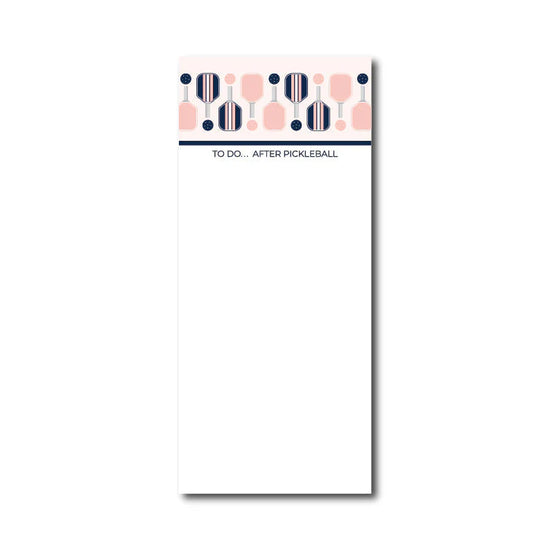 Note pad with pickleball paddle designs and text TO DO... AFTER PICKLEBALL at the top.