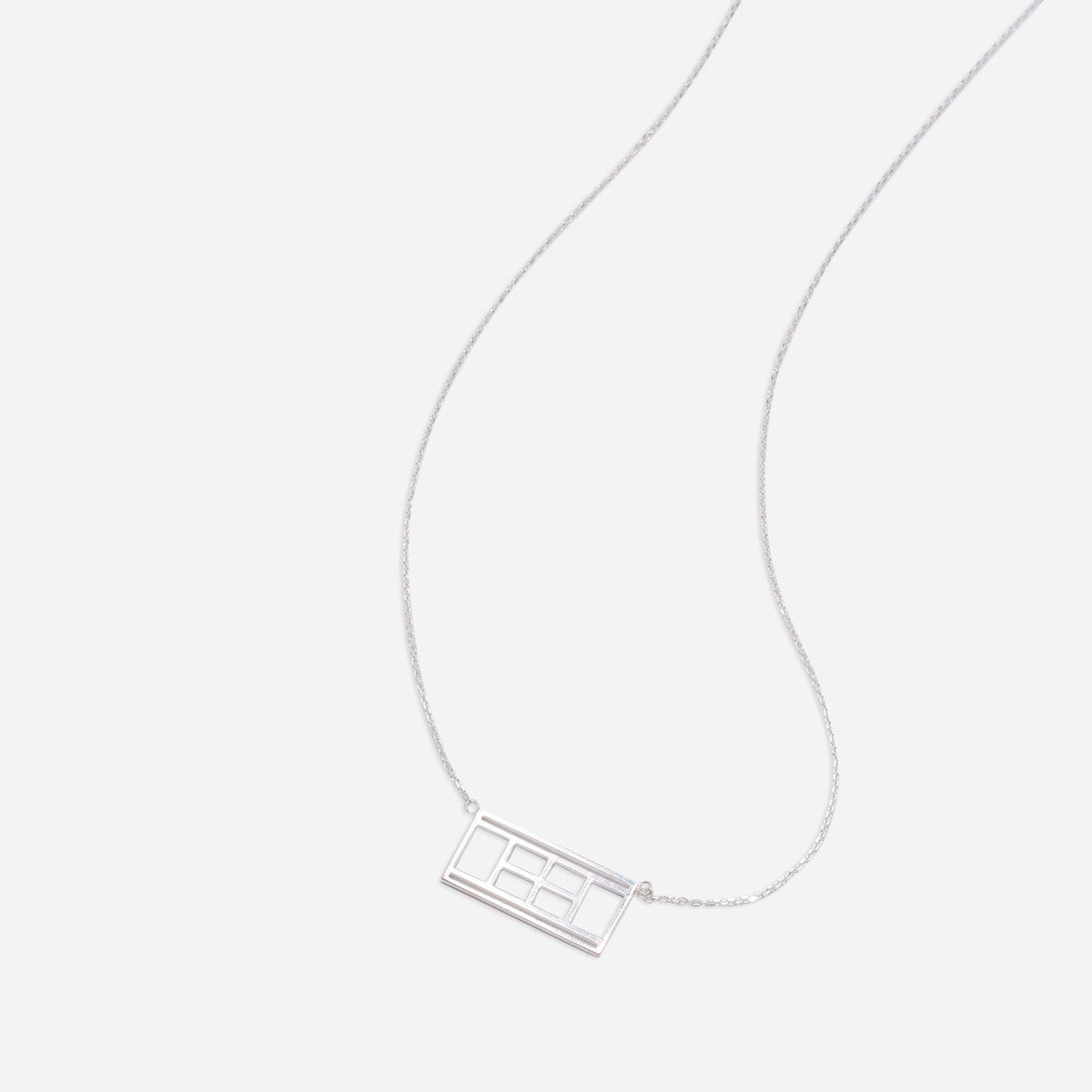 Tennis Court Necklace Silver
