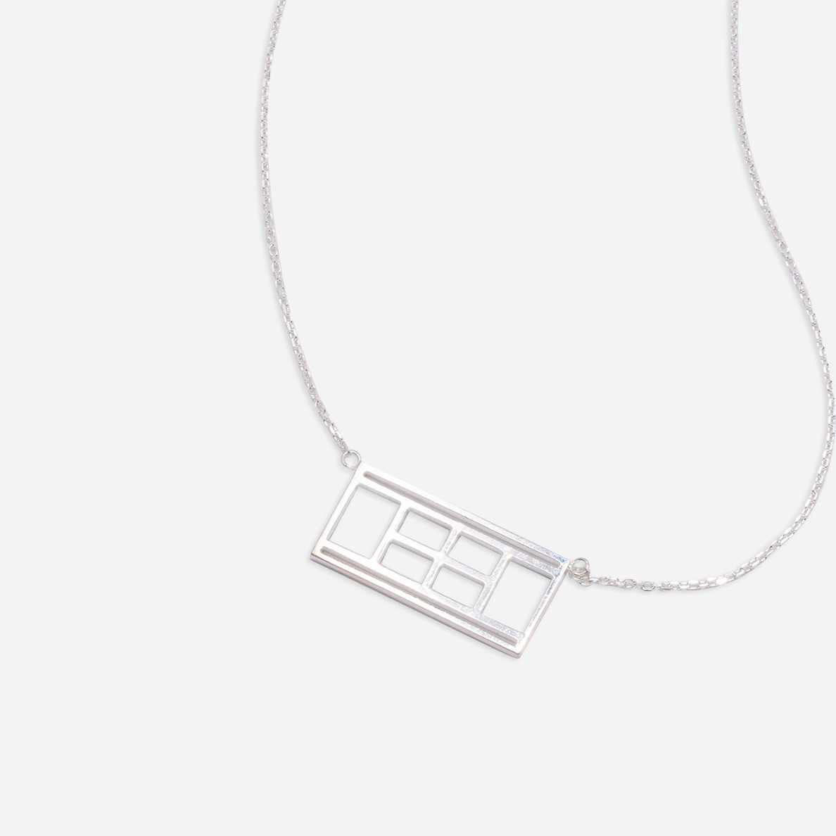 Tennis Court Necklace Silver
