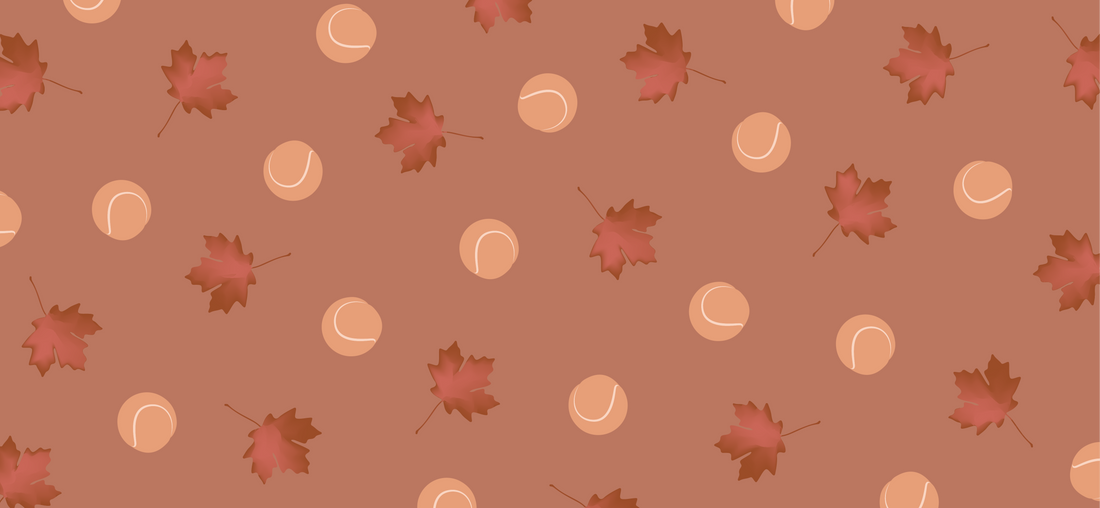 Phone wall paper with leaves and tennis balls