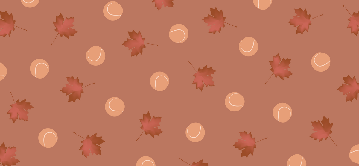 Phone wall paper with leaves and tennis balls