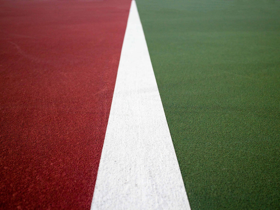Closeup of tennis court lines