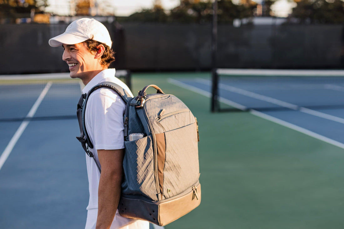 Man carrying the NYC backpack from Doubletake.