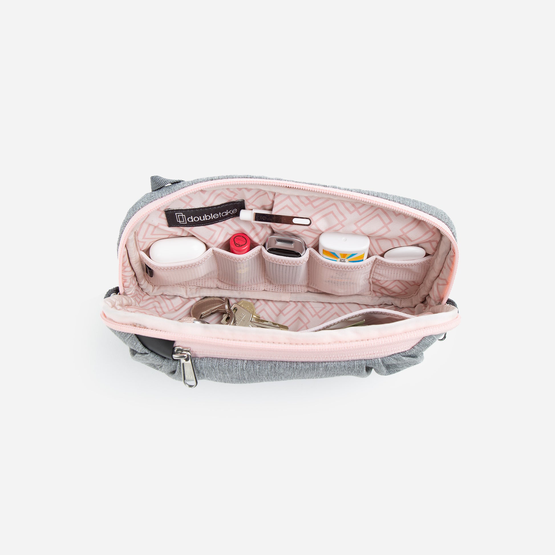 Cincy Sports Clutch Bag Grey & Blush