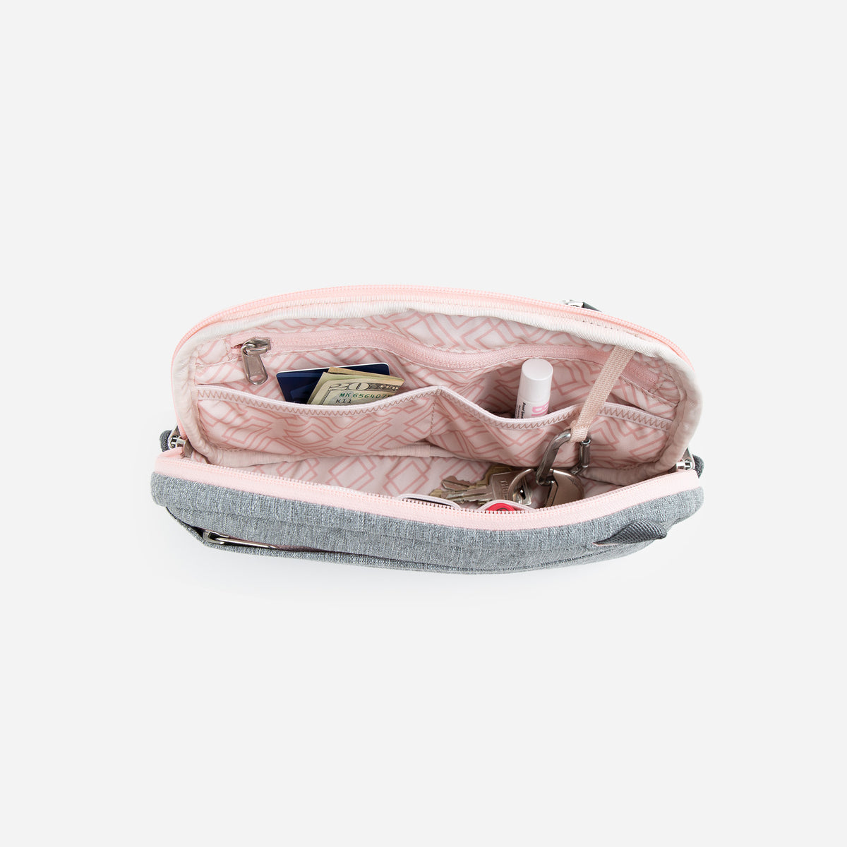 Cincy Sports Clutch Bag Grey & Blush