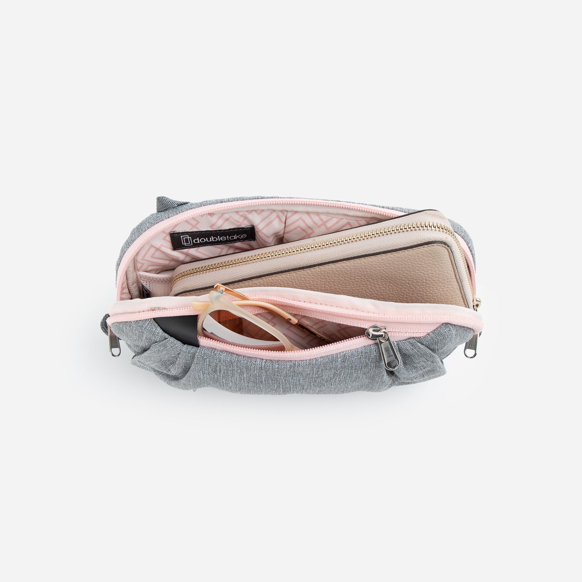 Cincy Sports Clutch Bag Grey & Blush