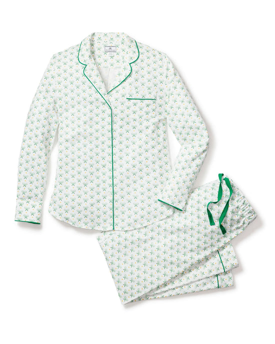 Pajama set with tennis racquet pattern.