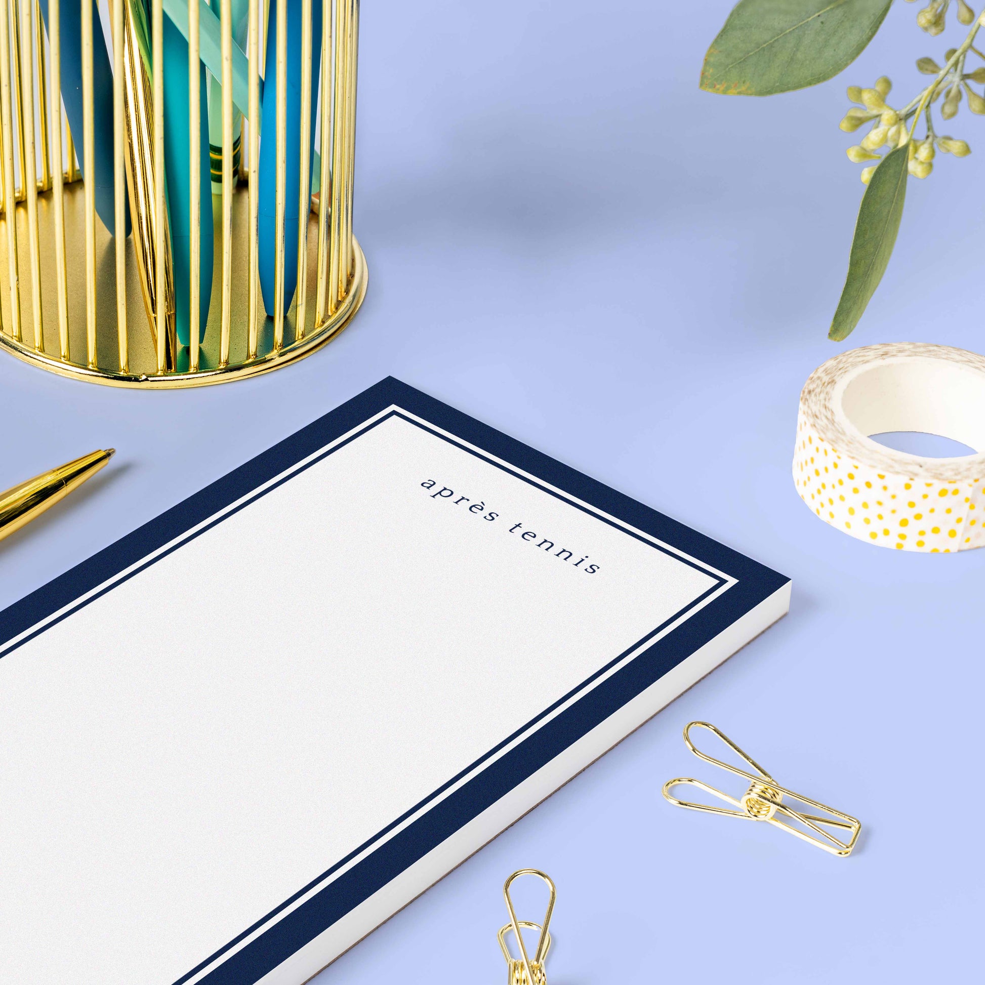 Tennis Notepads Navy Apres Tennis 8.5 x 3.56
