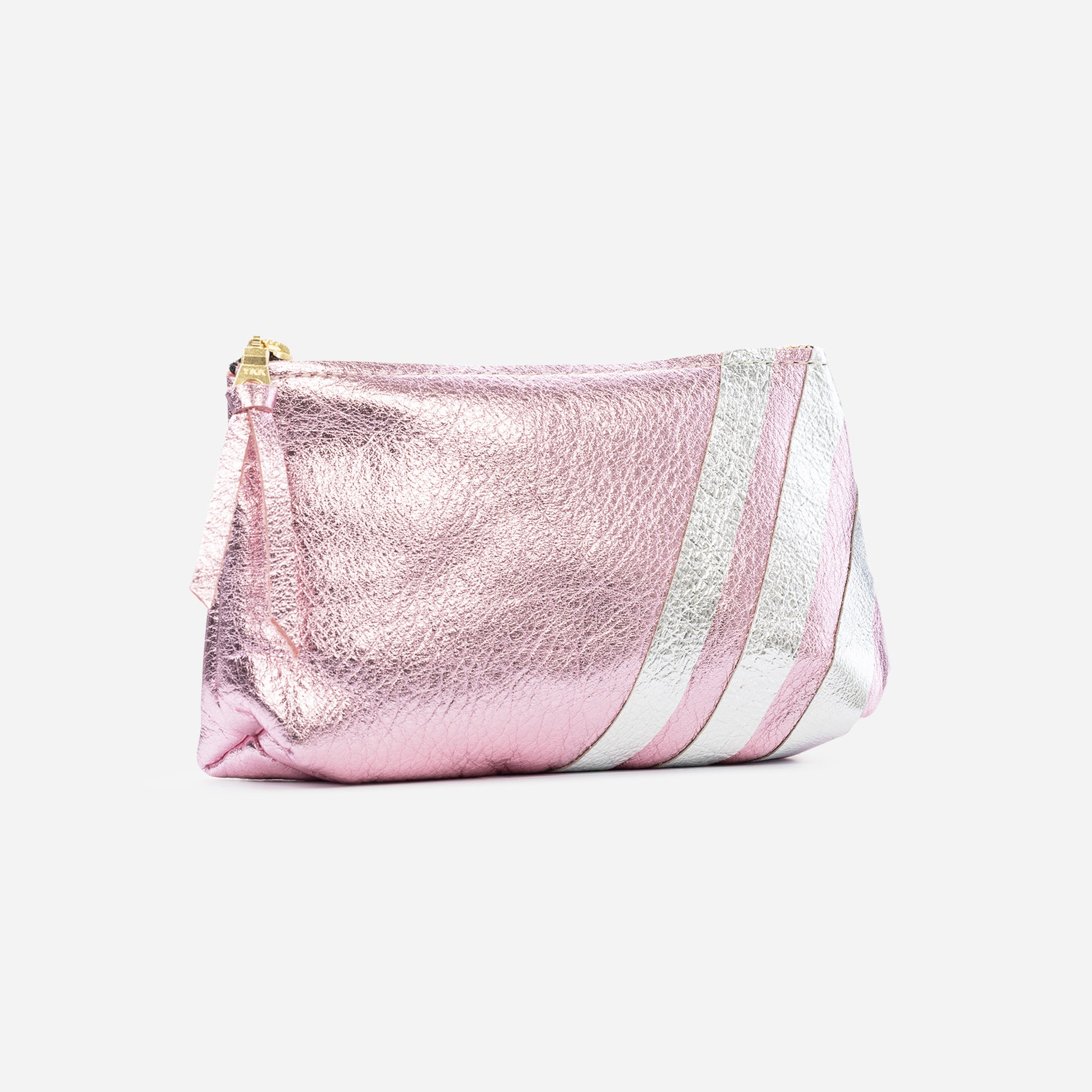 Bree Small Leather Pouch Candy & Platinum