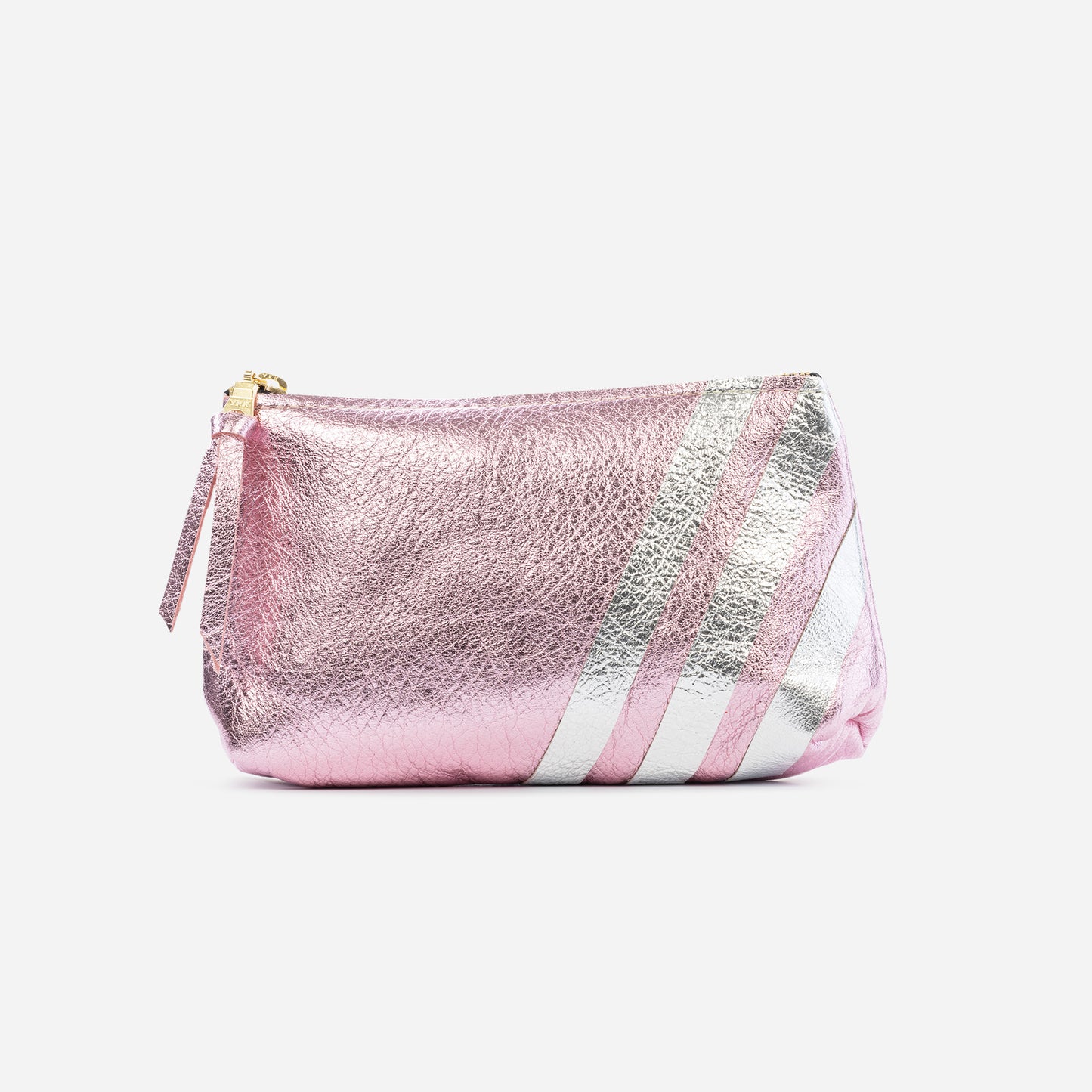 Bree Small Leather Pouch Candy & Platinum
