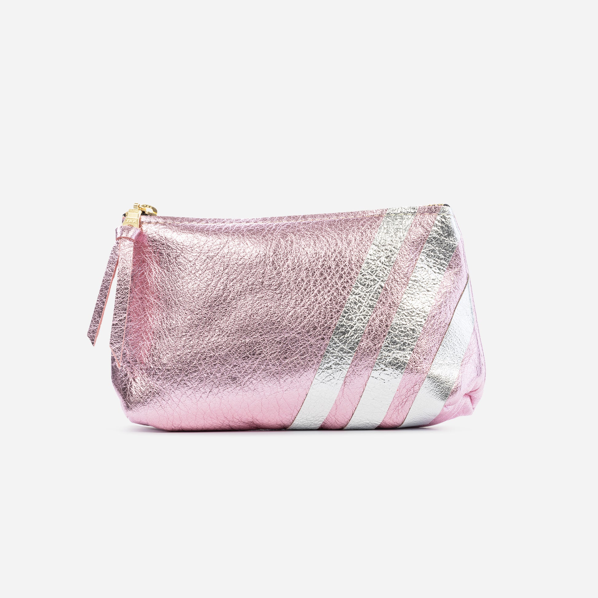 Bree Small Leather Pouch Candy & Platinum