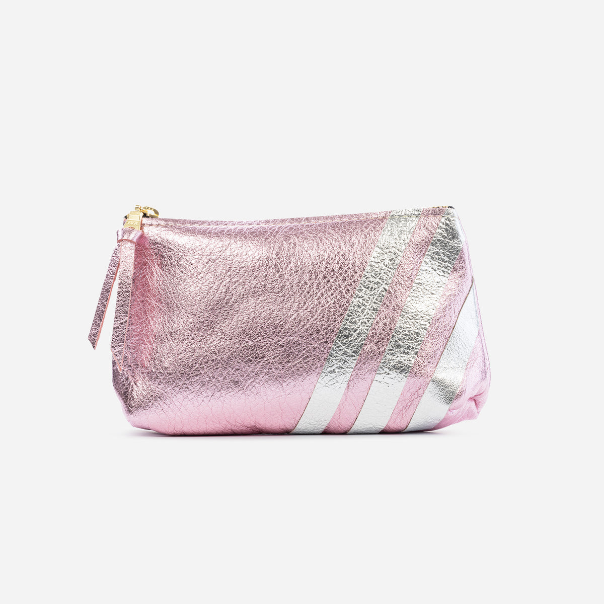 Bree Small Leather Pouch Candy & Platinum