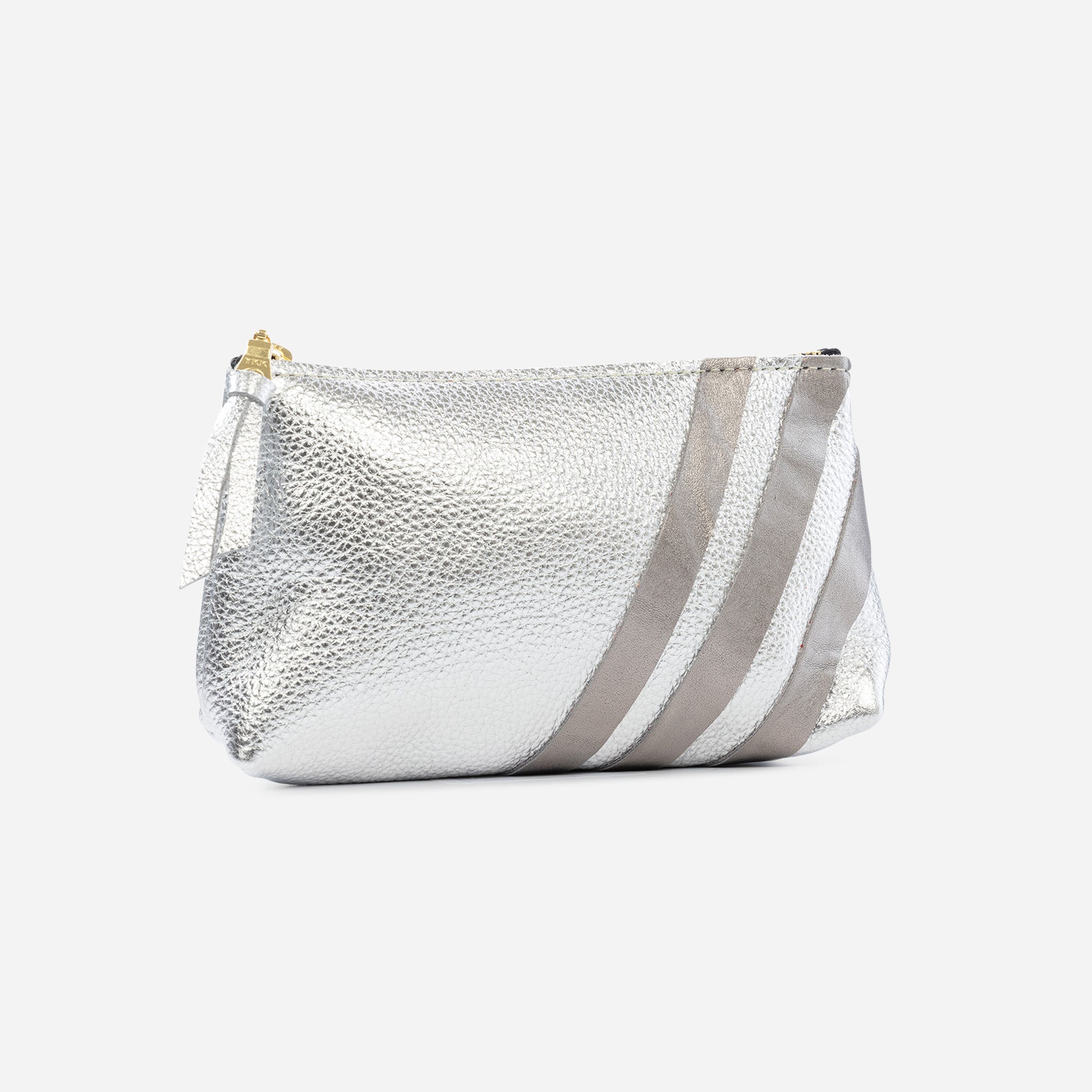 Bree Small Leather Pouch Platinum & Graphite