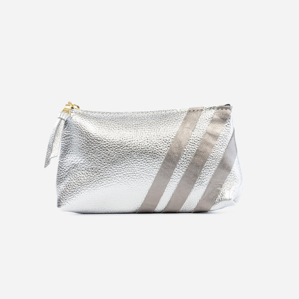 Bree Small Leather Pouch Platinum & Graphite