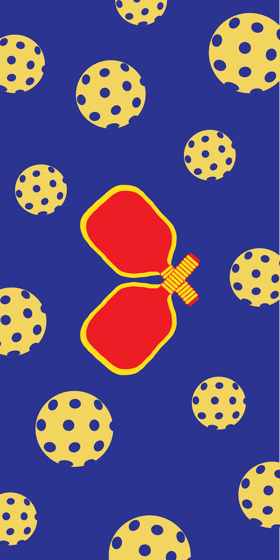 Red boxing gloves on a blue background with yellow polka dot patterns.