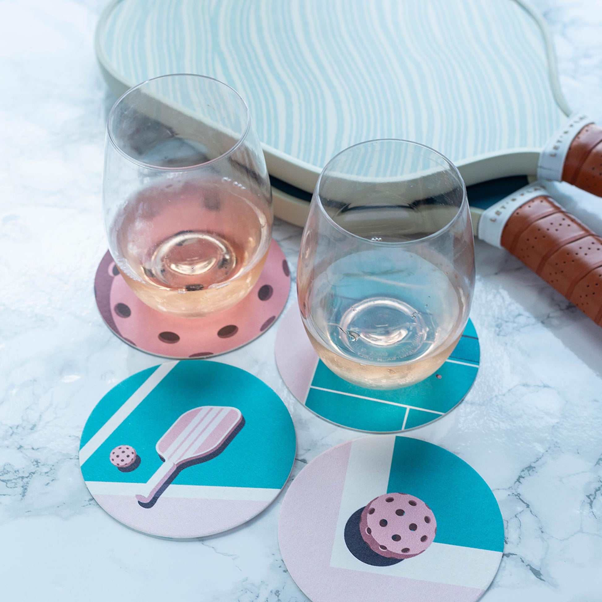Pickleball Coasters Pickleball Scenes