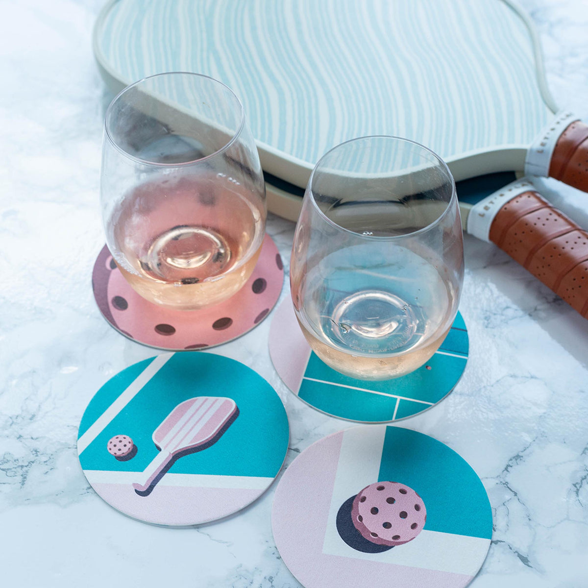 Pickleball Coasters Pickleball Scenes