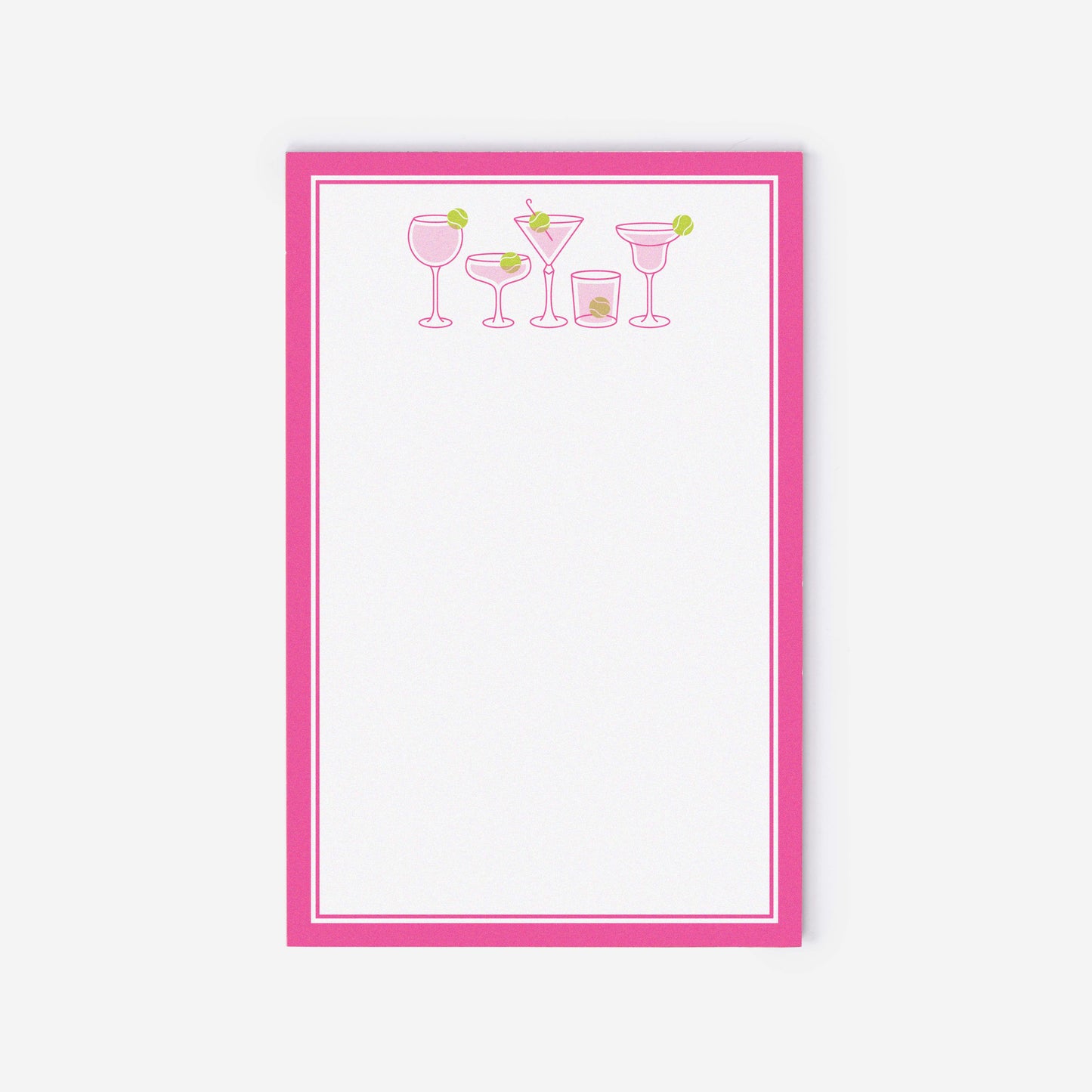 Tennis Notepads Pink Cocktails 8.5 x 5.5