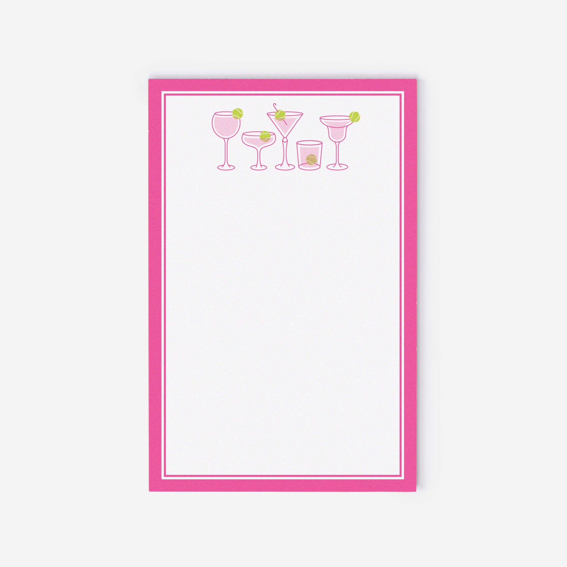 Tennis Notepads Pink Cocktails 8.5 x 5.5