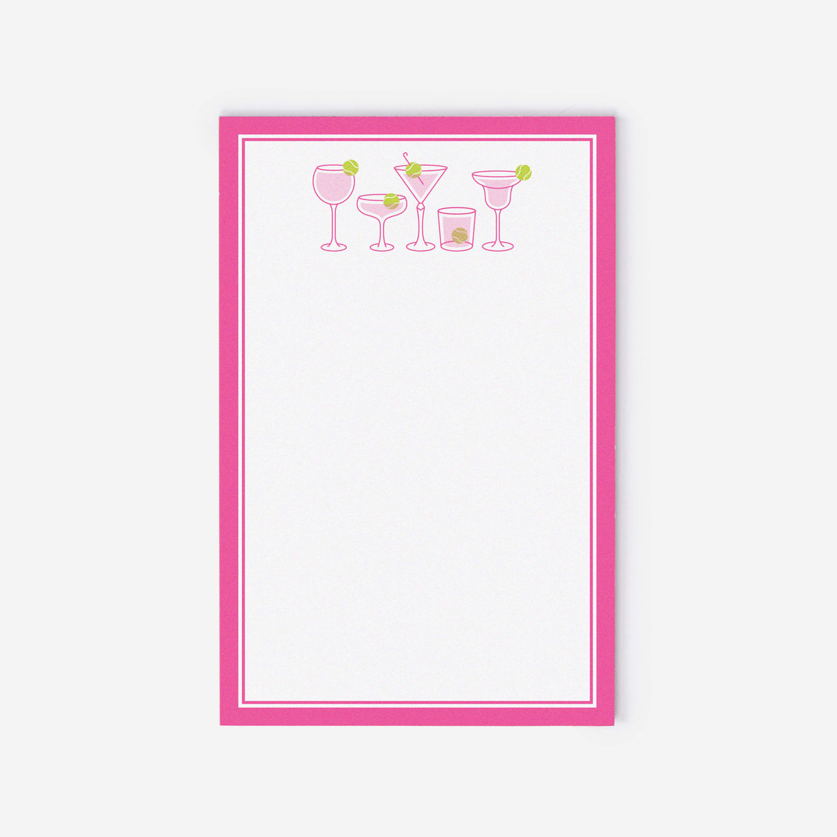 Tennis Notepads Pink Cocktails 8.5 x 5.5