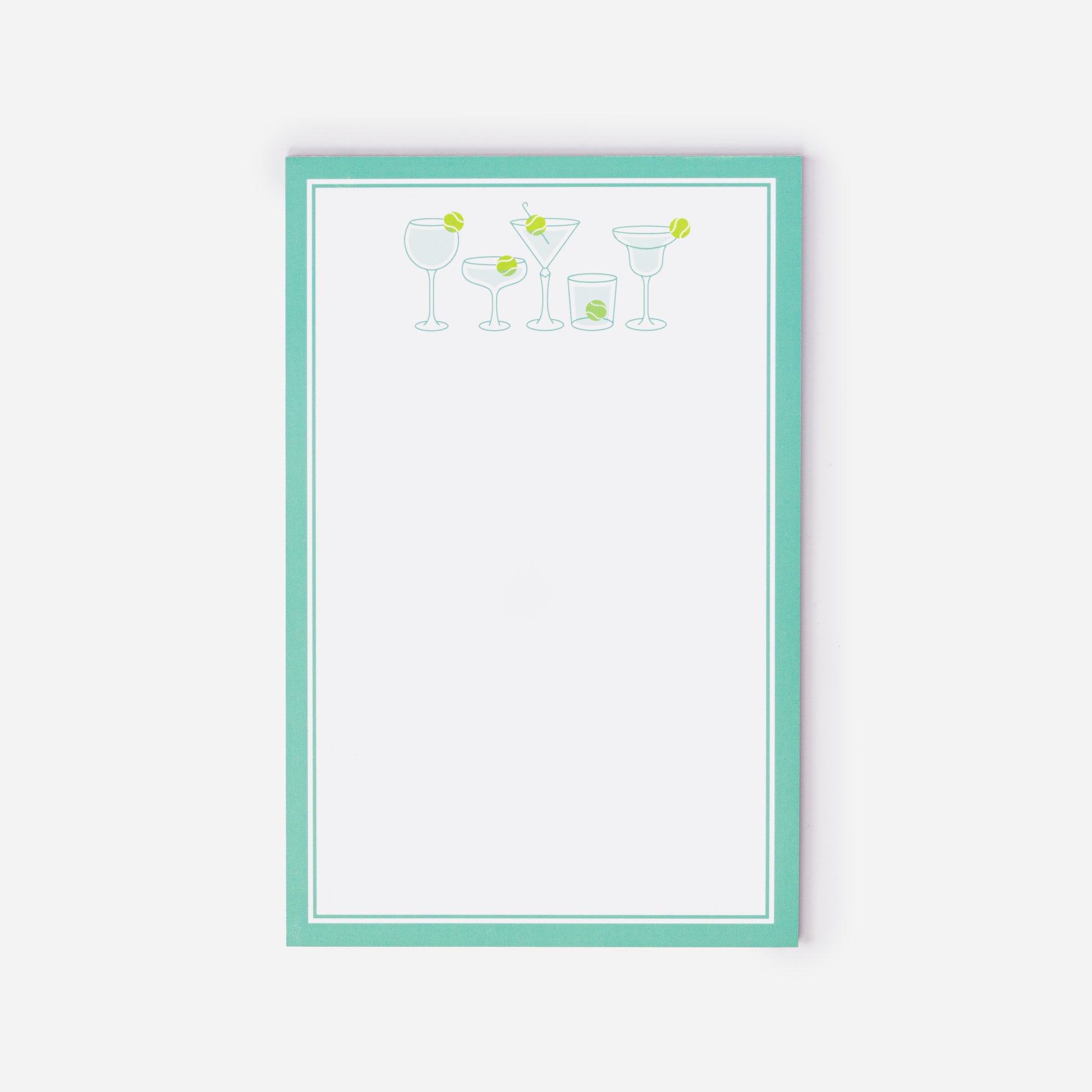 Tennis Notepads Teal Cocktails 8.5 x 5.5