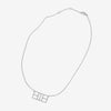 Silver pickleball court necklace 1 1/8 in.