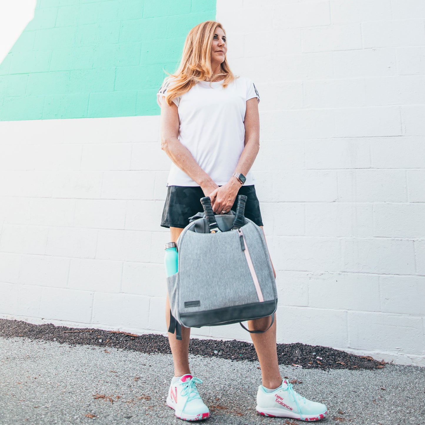 Melbourne Pickleball Backpack / Tote Grey & Blush