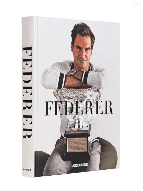 Book with Federer on the cover.