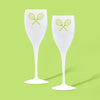 Champagne Flutes Pair Lime Tennis