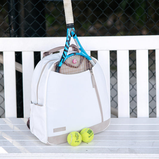 Melbourne Tennis Backpack / Tote Dove White & Cashmere