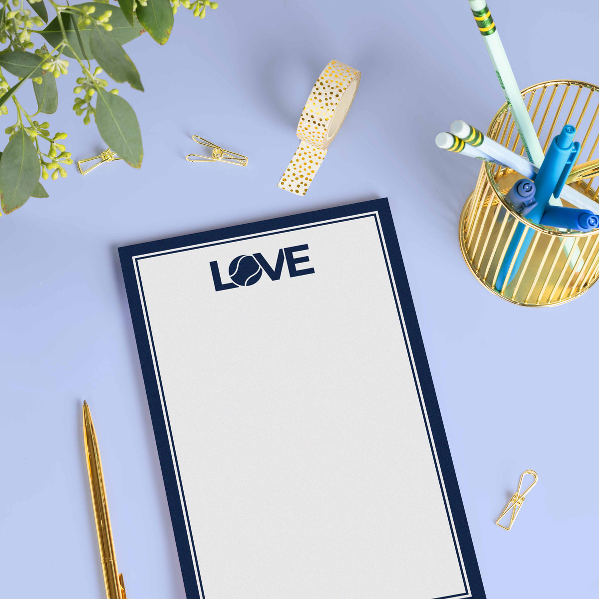 Tennis Notepads Navy Love 8.5 x 5.5