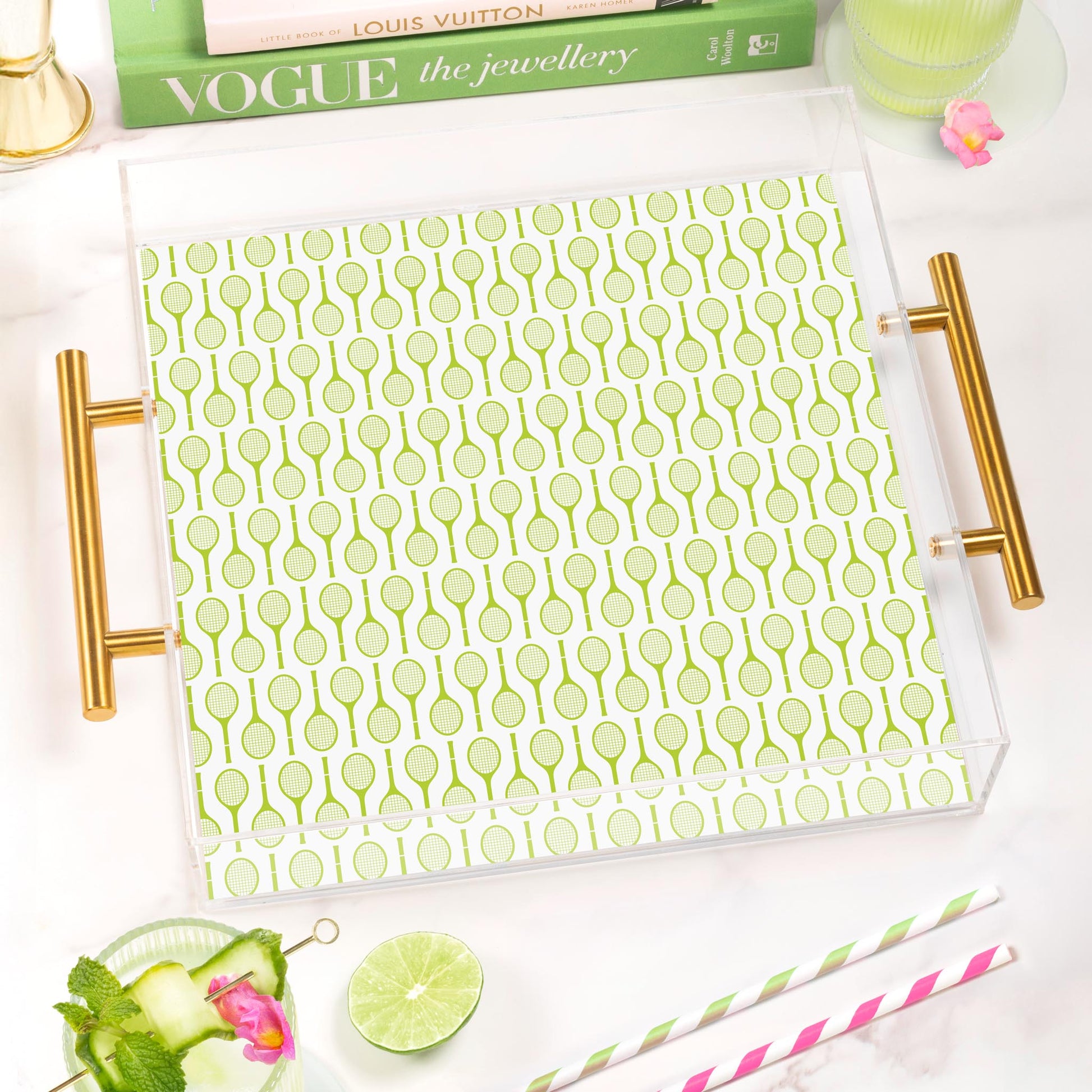 Serving Tray Lime Tennis