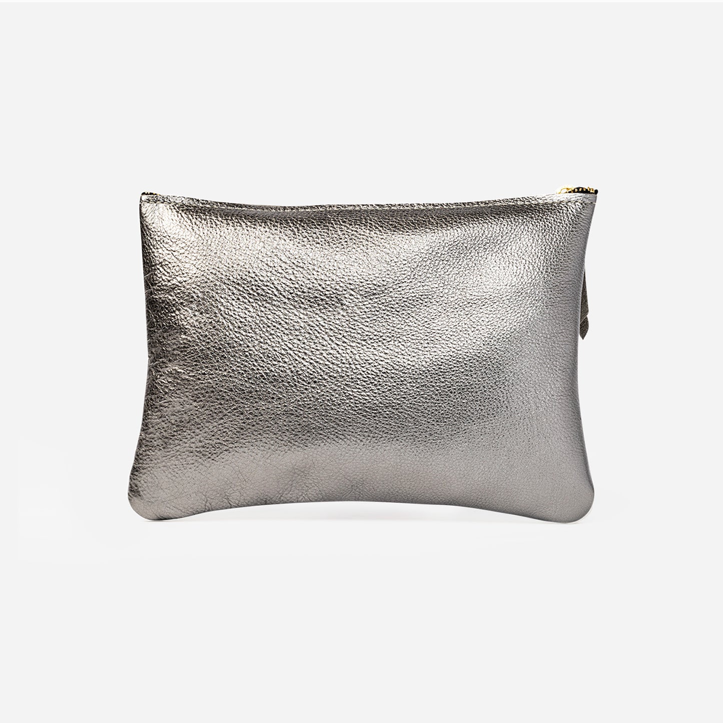 Lex Metallic Leather Clutch Graphite & Candy