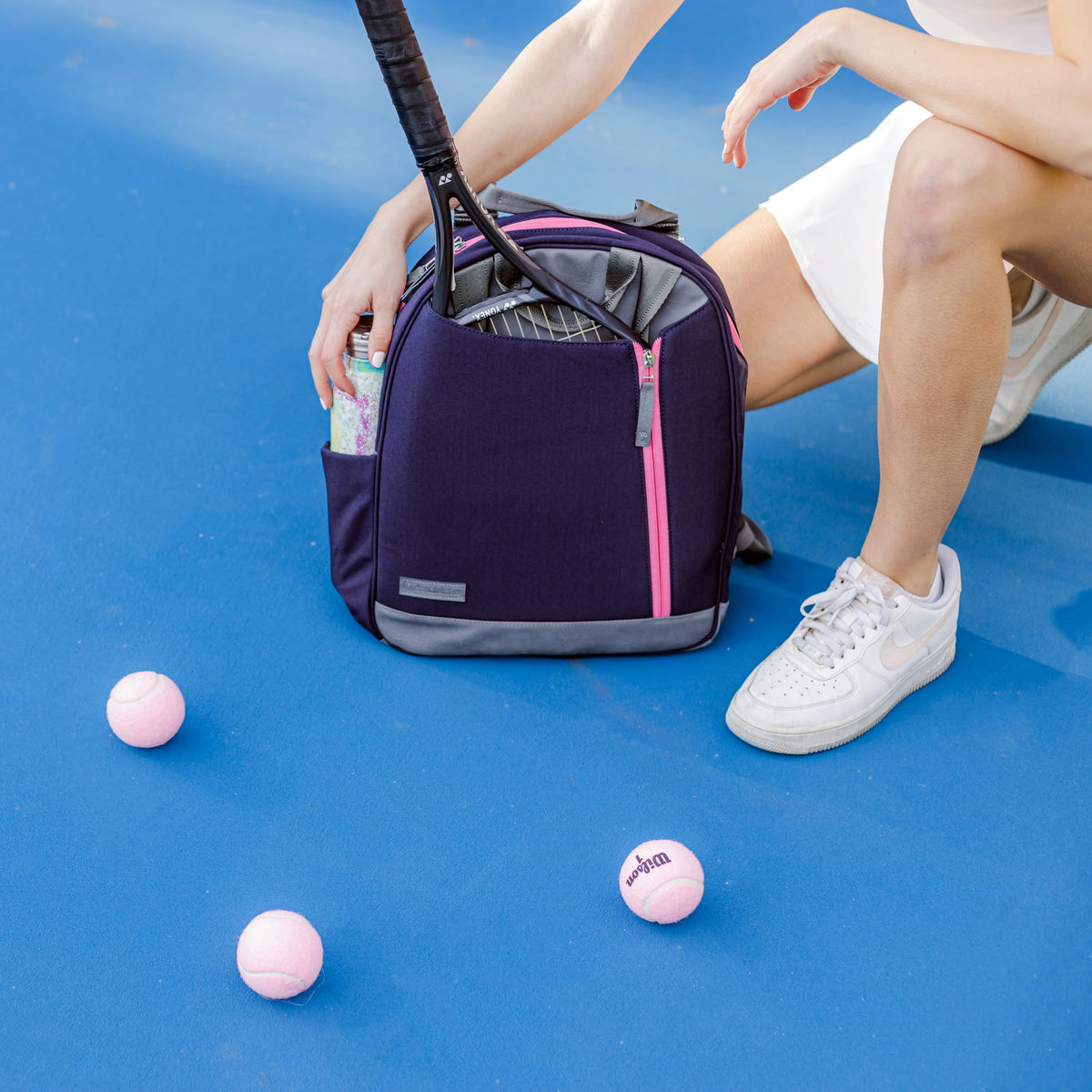 Melbie Tennis Backpack / Tote Navy & Watermelon
