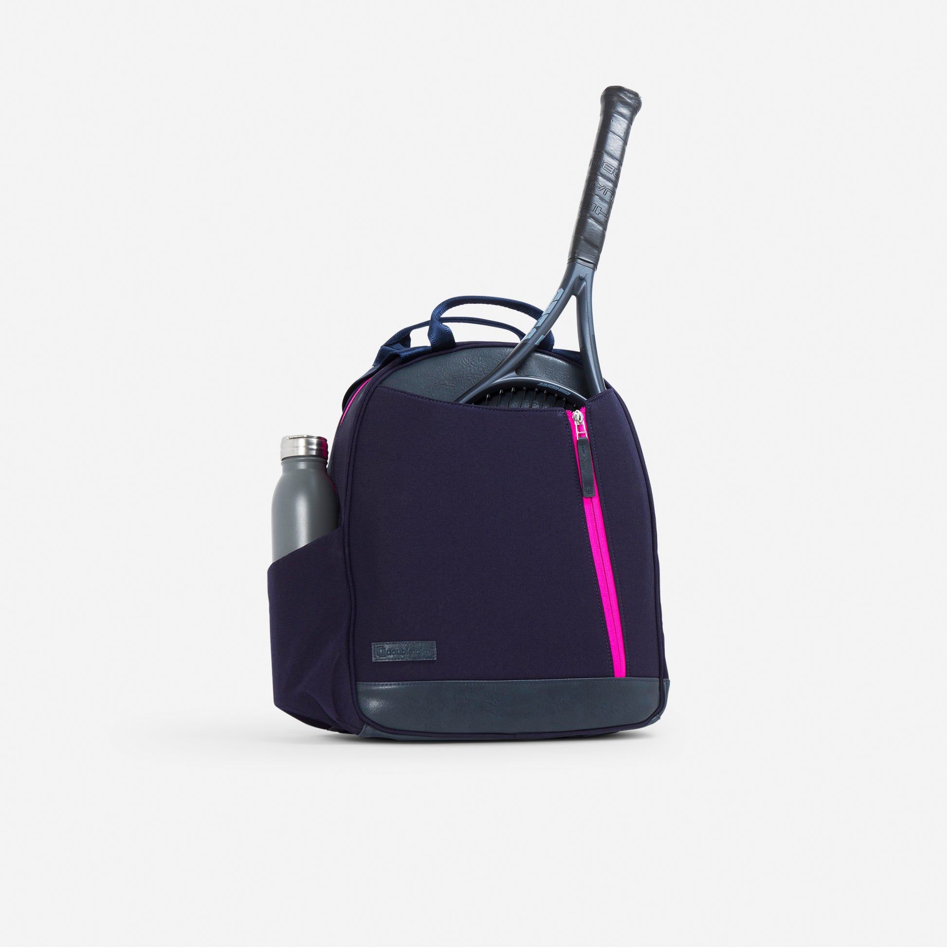 Melbourne Tennis Backpack / Tote  Navy & Fuchsia Medium