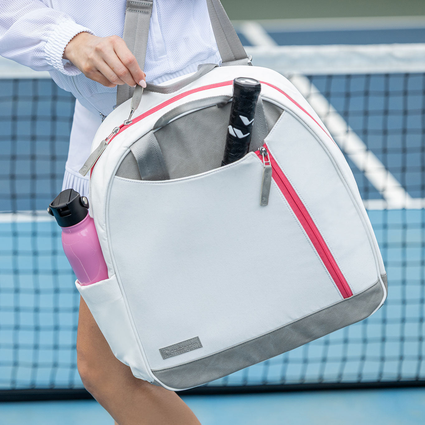 Melbie Tennis Backpack / Tote Dove White & Watermelon