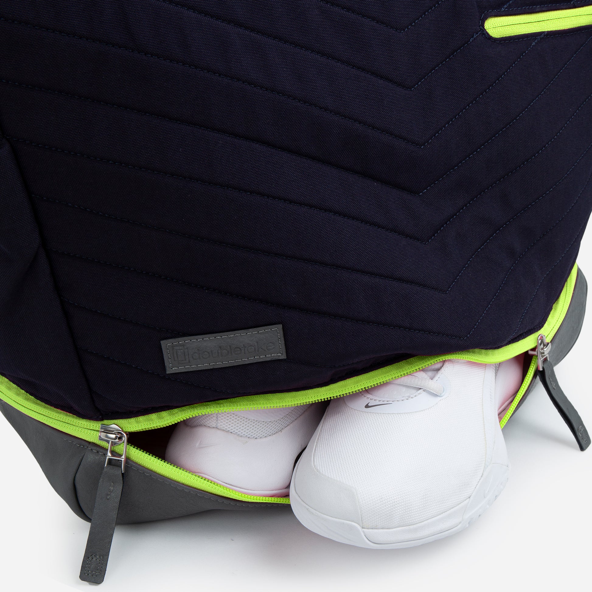 Parisii Tennis Tote Navy & Lemon Lime
