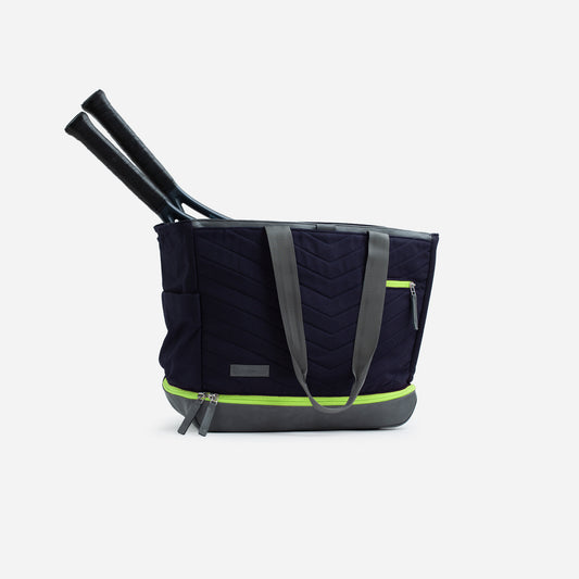 Parisii Tennis Tote Navy & Lemon Lime
