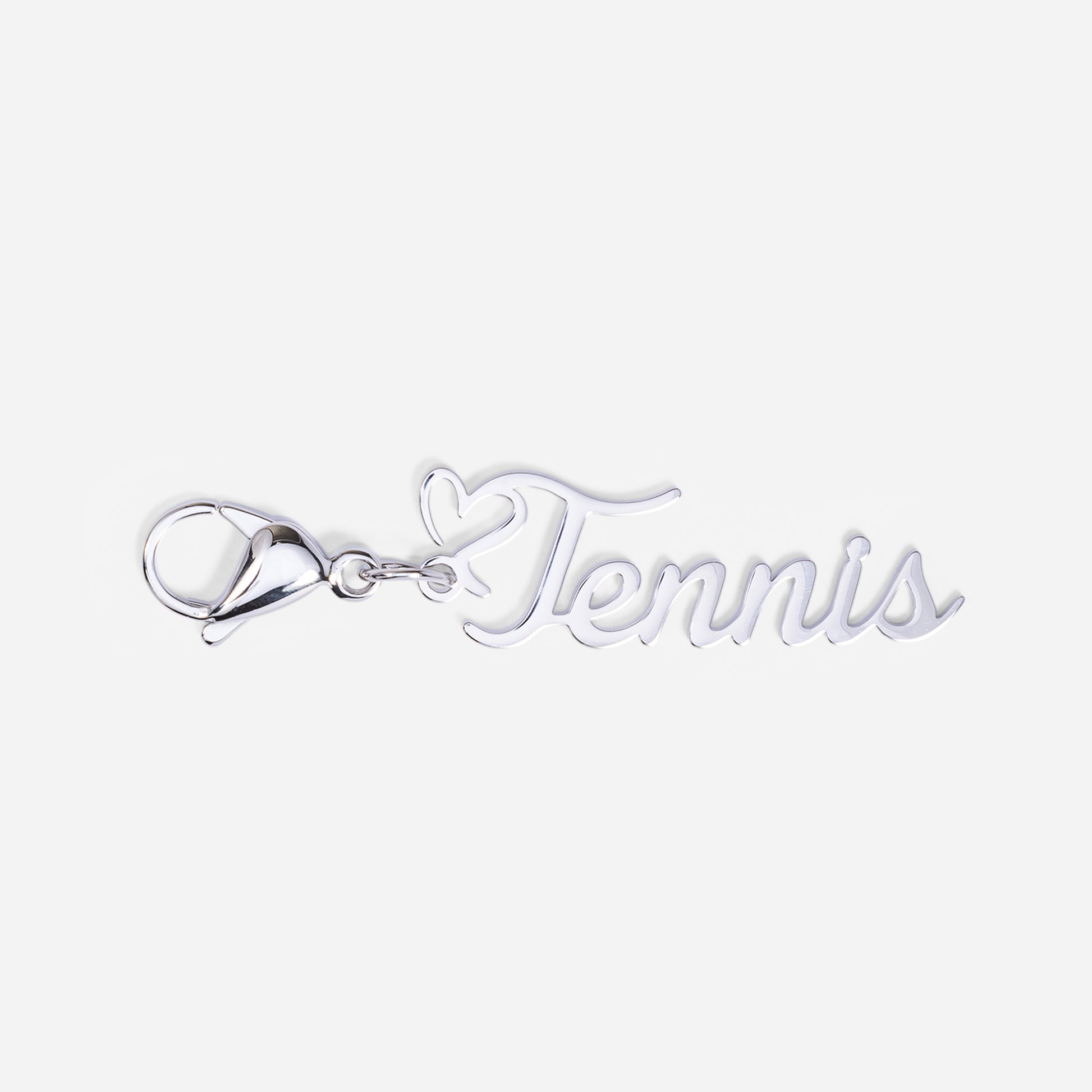 Tennis Bag Zipper Pull Charm Heart .Tennis