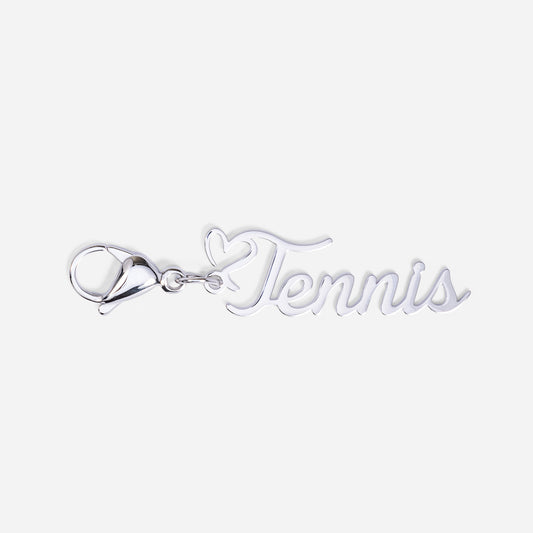 Tennis Bag Zipper Pull Charm Heart Tennis