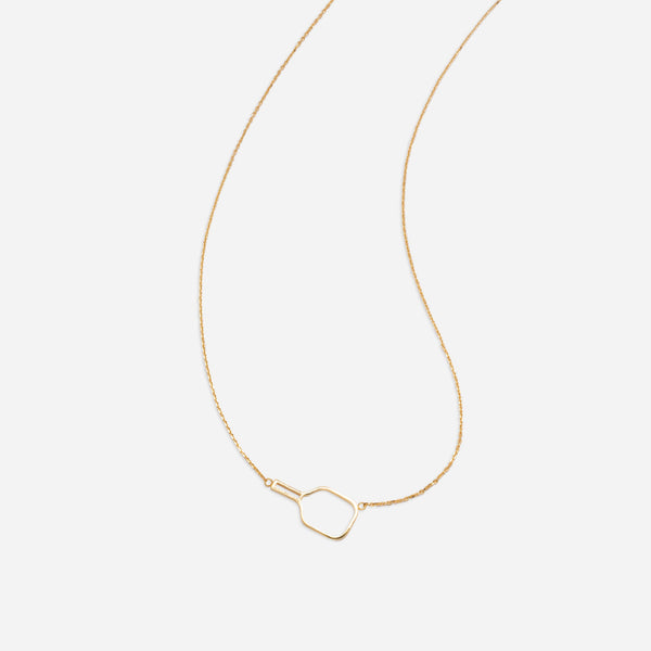 Pickleball Paddle Necklace Gold