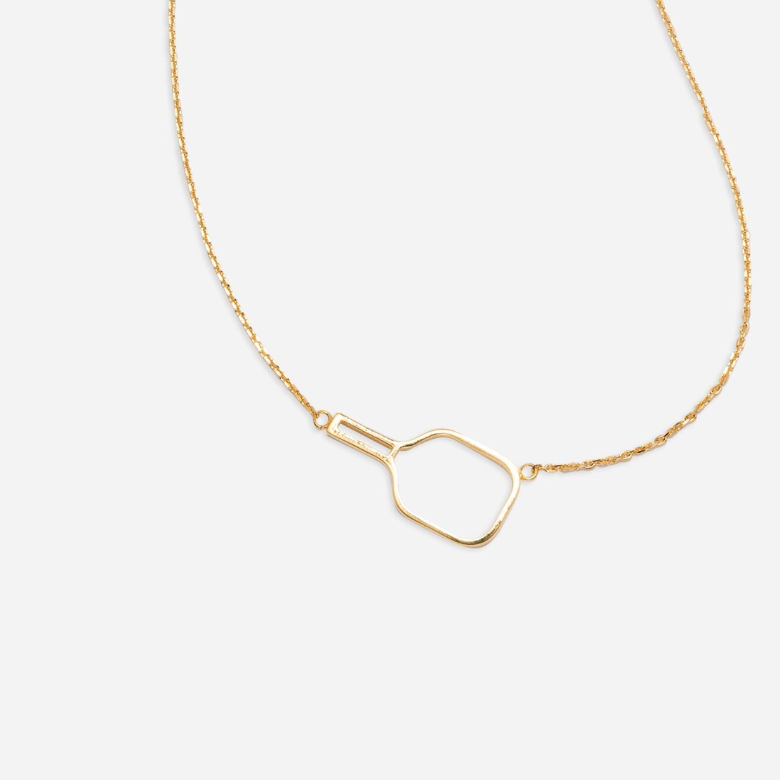 Pickleball Paddle Necklace Gold