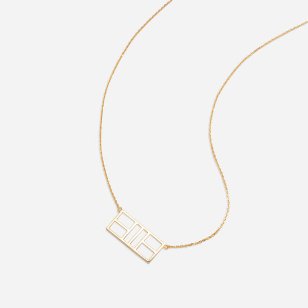 Pickleball Court Necklace Gold